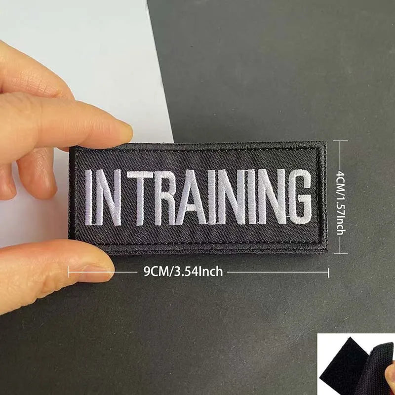 Service Therapy Dog In Training Emotional Support Fabric Stickers Embroidered Hook Loop Patch,Tactical Morale Badges for Vest