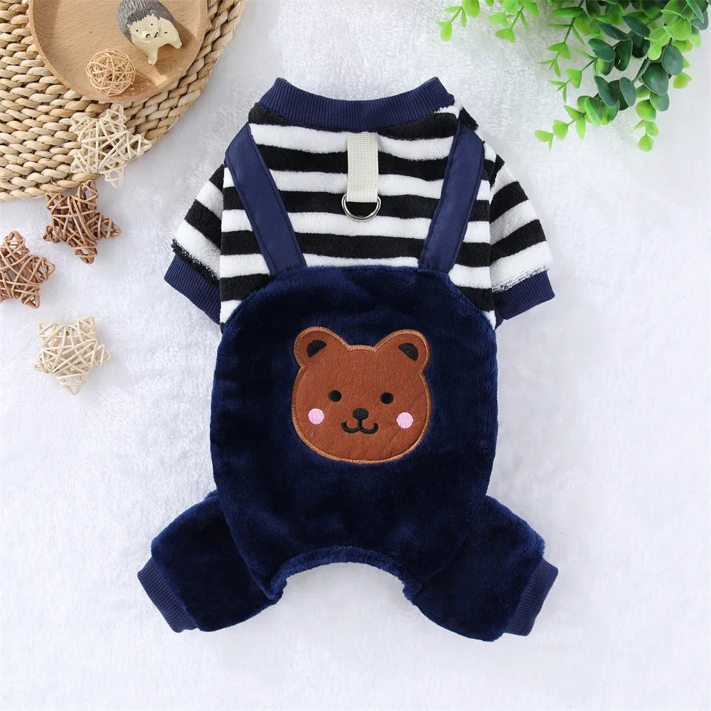 Autumn Winter Pet Dog Soft Fleece Clothes Warm Jumpsuit Coat for Small Medium Large Dog Cat Puppy Jacket Sweater with Leash Ring