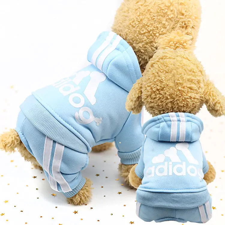 Four Legged Pet Dog Hoodie Puppy Jumpsuit Letters Overalls for Small Medium Dogs Pomeranian Pajamas Winter Dog Jumpsuit
