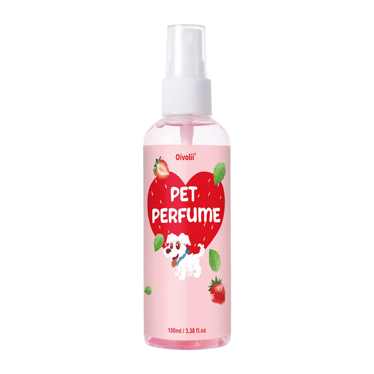 100ml Strawberry Scent Pet Perfume Spray Long-Lasting Deodorant Natural Formula for Dogs Cats All Breeds Air Freshener