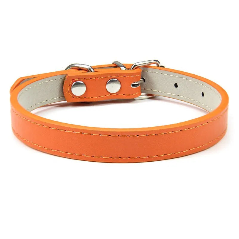 1PC Popular Adjustable Colorful Pet Collars Kitten Cat Collar PU Leather Neck Strap Safe for Dogs Soft Pet Supplies