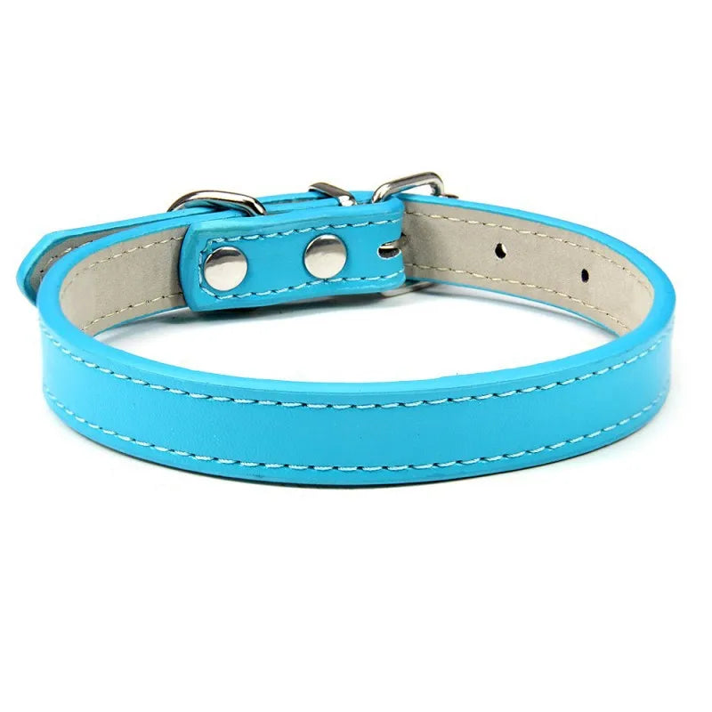 1PC Popular Adjustable Colorful Pet Collars Kitten Cat Collar PU Leather Neck Strap Safe for Dogs Soft Pet Supplies