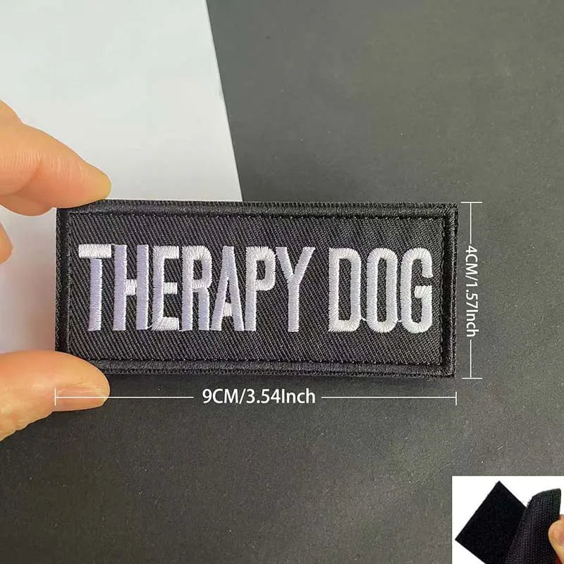 Service Therapy Dog In Training Emotional Support Fabric Stickers Embroidered Hook Loop Patch,Tactical Morale Badges for Vest