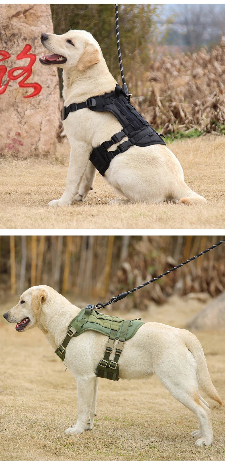 Tactical Dog Harness with Handle and Leash Military Dog Walking Accessory for Rottweiler Medium Large Dog Puppy Harness