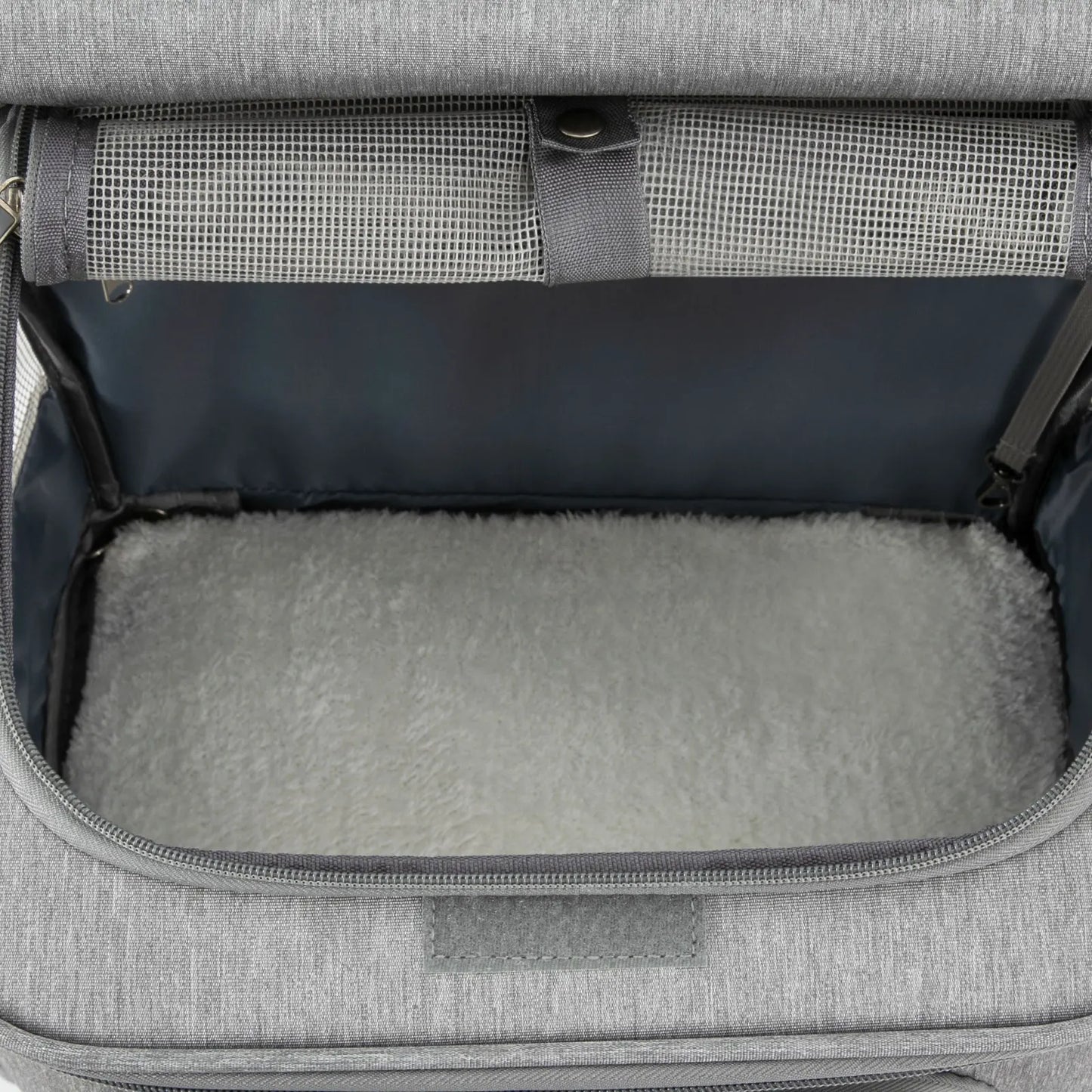 Double-Compartment Pet Rolling Carrier Cat Carrier w/Wheels Ventilated Design Pet Trolley Bag for 2 Pets Traveling, Camping