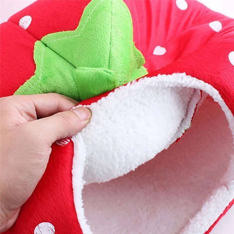 A96K-Dog Kennel Dog Fashion Mat Basket Soft Strawberry Pet Dog Cat House Pet Tent Dog House Small Dog Kitten Bed Cat House