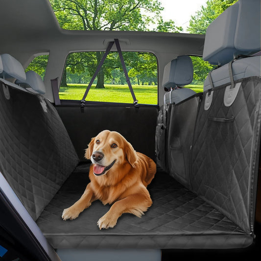 Bingopaw Large Dog Car Seat Cover Back Seat Extender Backseat Protection for Cars with Pockets Hard Bottom Waterproof