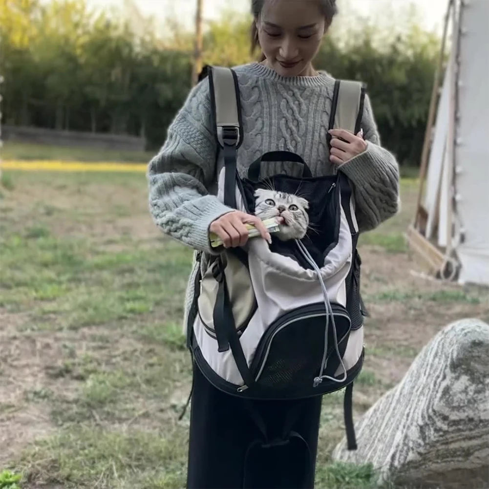 Lightweight Pet Bag Go Out Portable Cat Dog Bag Large Capacity Pet Backpack Breathable Out Puppy Backpack Adjustable Strap