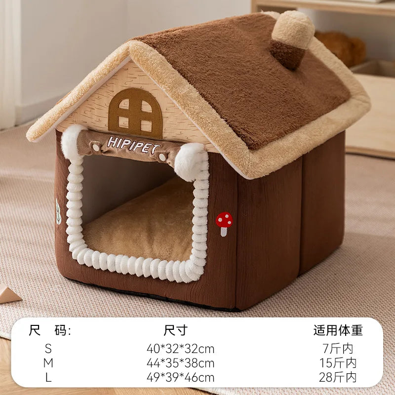 Big Dog Kennel Warm Winter Dog House Mat Detachable Washable Dogs Bed Nest Deep Sleep Tent for Medium Large Dogs House Supplies
