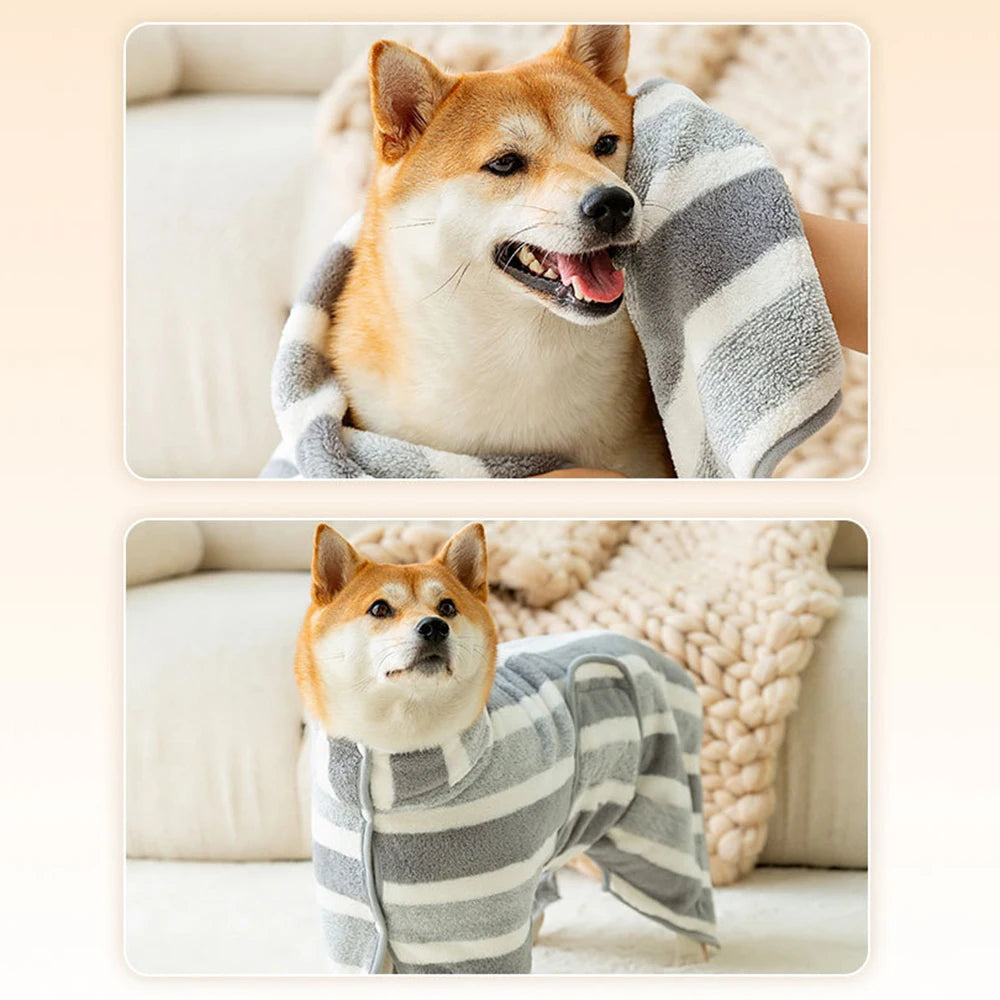 1PC Dog Bathrobe Oversized Thick-Added Absorbent Quick Drying Golden Shiba Cat Bath Towel Towel Used After Bath Winter