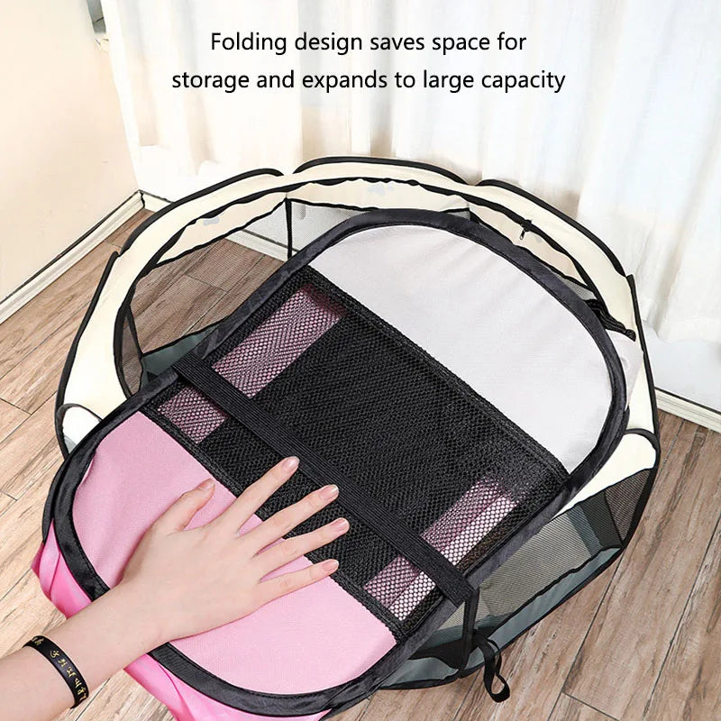 Foldable cats, dog kennels, cats, dogs, delivery rooms, pets, octagonal cages, breathable fences, tents, claw-resistant