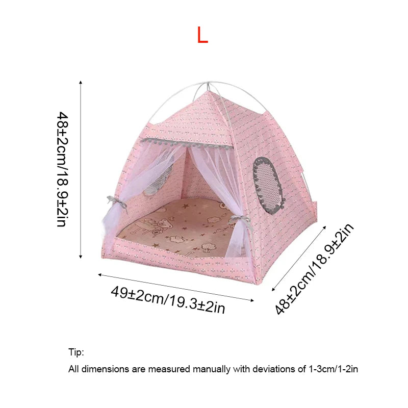 Cat Broken Flower Tent Semi Enclosed Internet Celebrity Tent Nest Universal For All Seasons Pet Supplies Summer Dog And Cat Nest