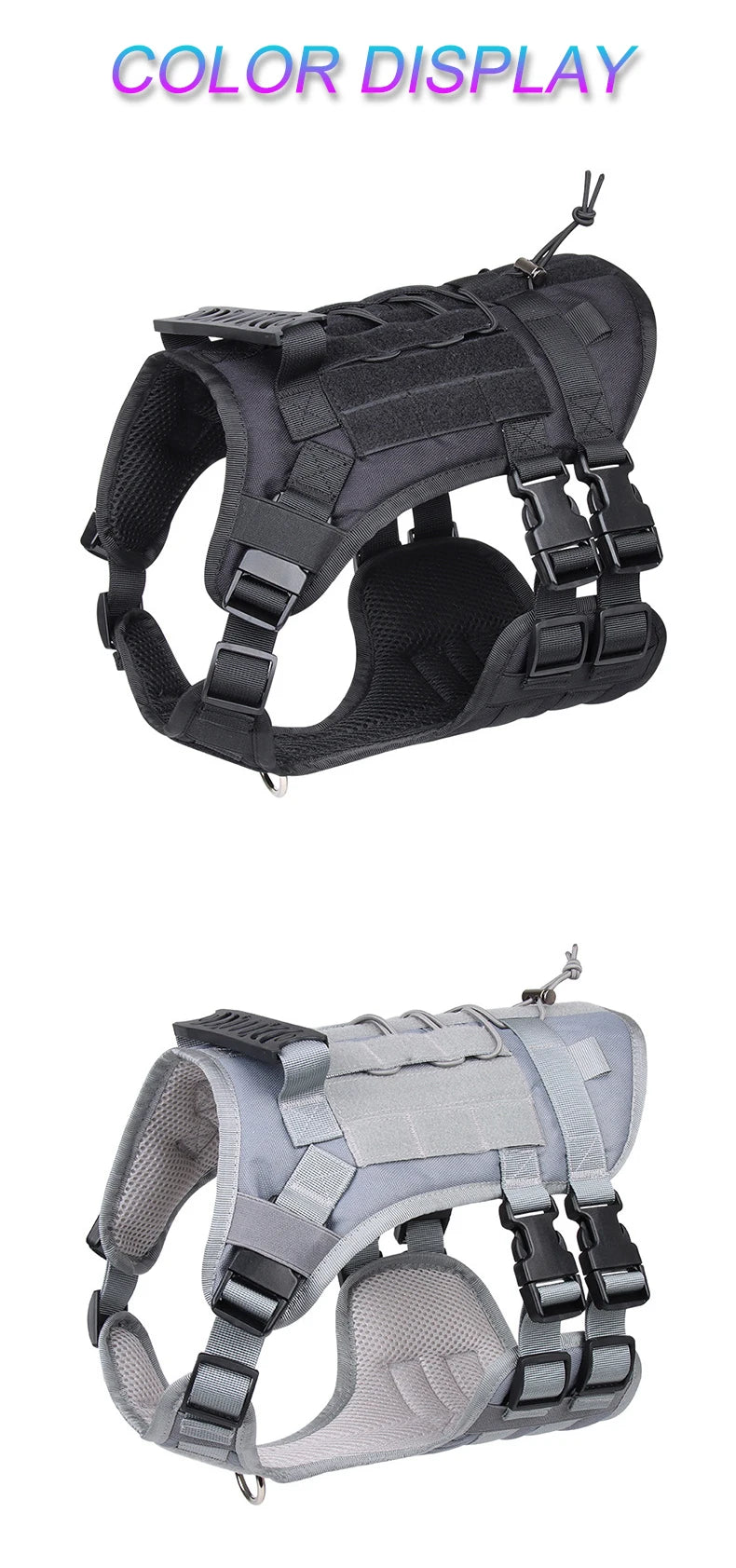 Tactical Dog Harness with Handle and Leash Military Dog Walking Accessory for Rottweiler Medium Large Dog Puppy Harness