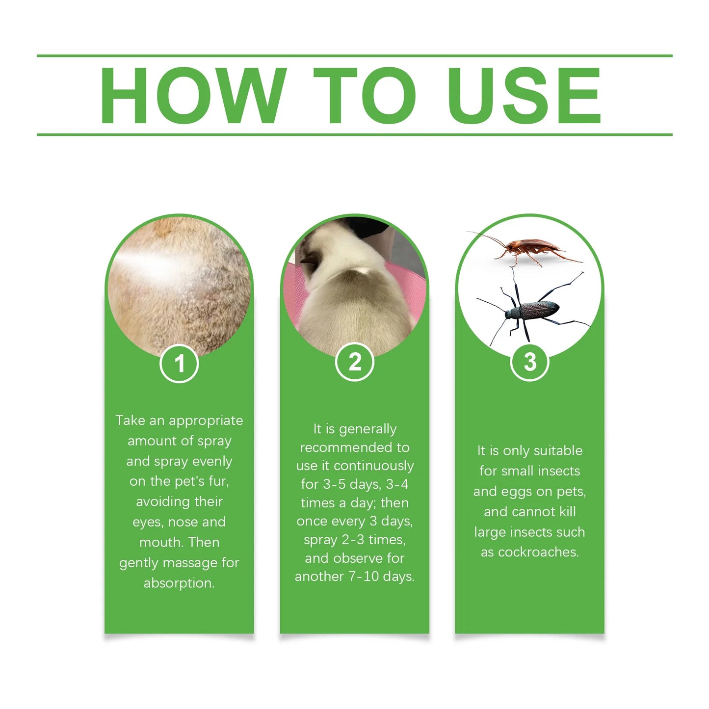 YEGBONG 50ml Pet Flea Mite Defense Spray Hypoallergenic Gentle Coat Care for Dogs and Cats with Non Toxic Plant Based Formula