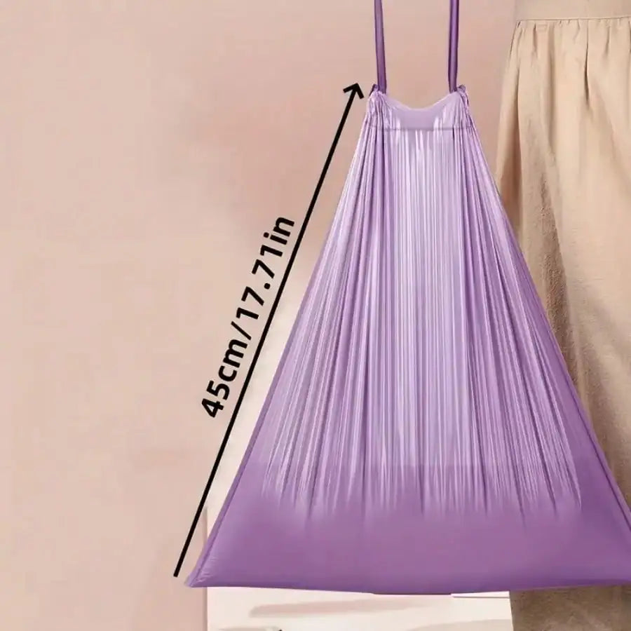 100pcs Household Portable Trash Drawstring Bags, Party Purple Trash Bags
