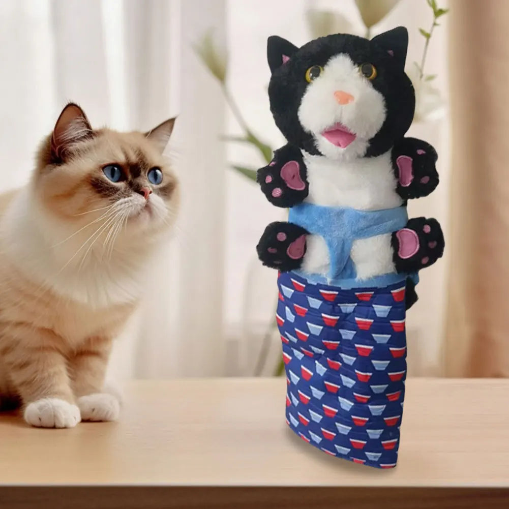 Cats Puppet Wrestler Cat Wrestling Toy  Puppet Interactive Hand Puppet for Indoor Cats Kids Pretend Play and Dog Toys