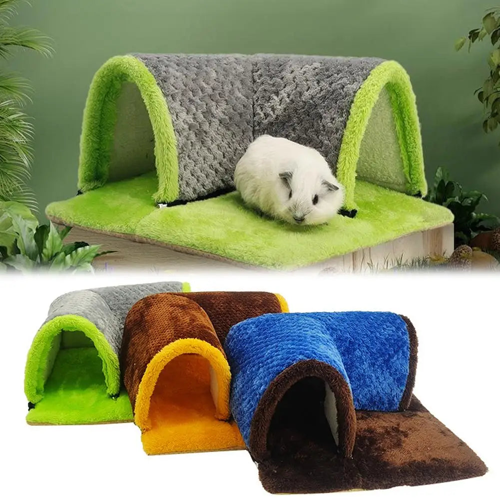 Warm Guinea Pig Hideout Tunnel Bed, Soft Removable Guinea Pig Tunnels And Tubes for Cage, Guinea Pig Hides Fleece For Rat, Sturd