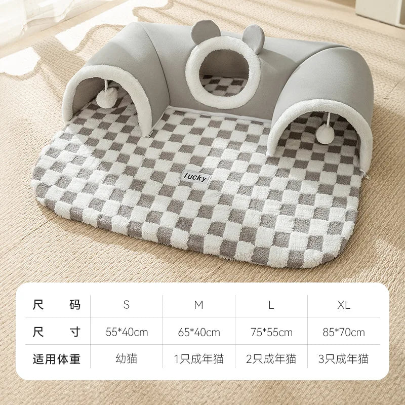 Big Dog Kennel Warm Winter Dog House Mat Detachable Washable Dogs Bed Nest Deep Sleep Tent for Medium Large Dogs House Supplies