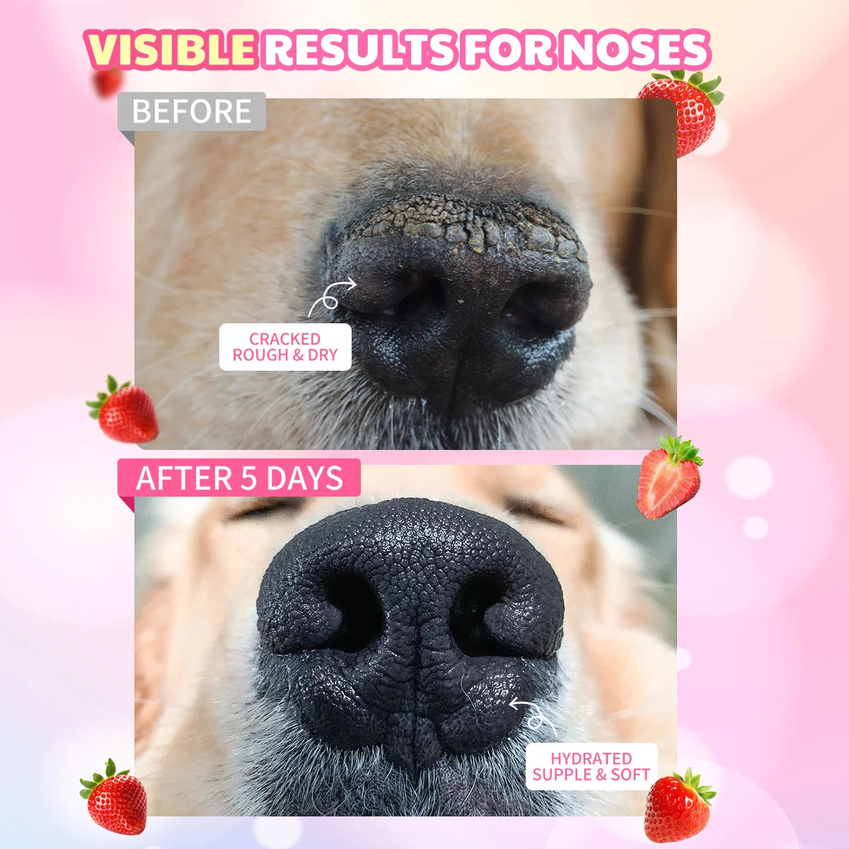 GJYC PET Strawberry Scented Natural Gentle Nourishing Pet Paw Care Cream Softens Pads Prevents Cracked Paws For Dogs Cats