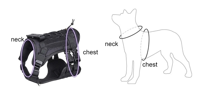 Tactical Dog Harness with Handle and Leash Military Dog Walking Accessory for Rottweiler Medium Large Dog Puppy Harness