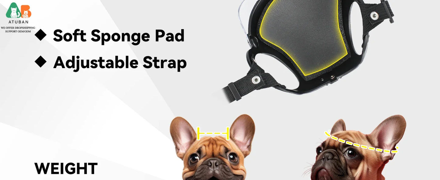 ATUBAN Dog Helmet Small Breed,Dog Motorcycle Helmet Drop-Down Clear Visor for Outdoor Motorcycling Windproof Pet Hat with Rivet