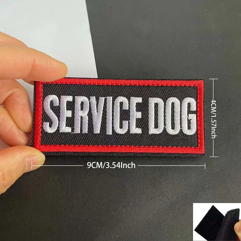 Service Therapy Dog In Training Emotional Support Fabric Stickers Embroidered Hook Loop Patch,Tactical Morale Badges for Vest