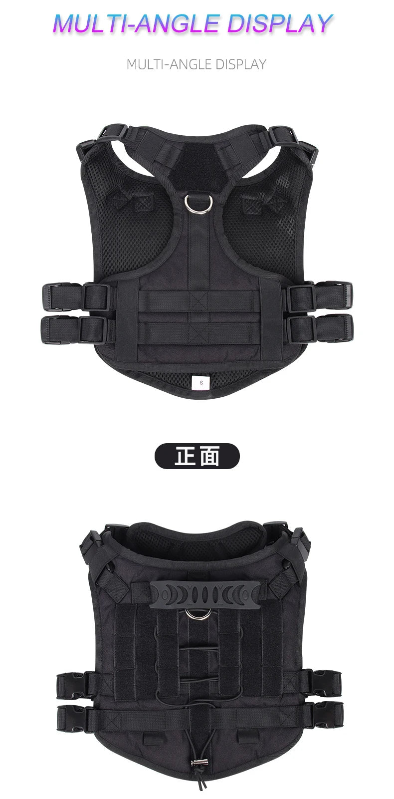 Tactical Dog Harness with Handle and Leash Military Dog Walking Accessory for Rottweiler Medium Large Dog Puppy Harness