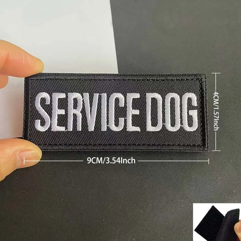 Service Therapy Dog In Training Emotional Support Fabric Stickers Embroidered Hook Loop Patch,Tactical Morale Badges for Vest