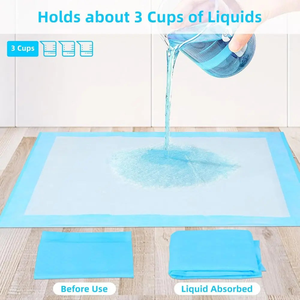 Super Absorbent Waterproof Dog and Puppy Pet Training Pad, Housebreaking Pet Pad,Blue (22"x22" (50PCS))