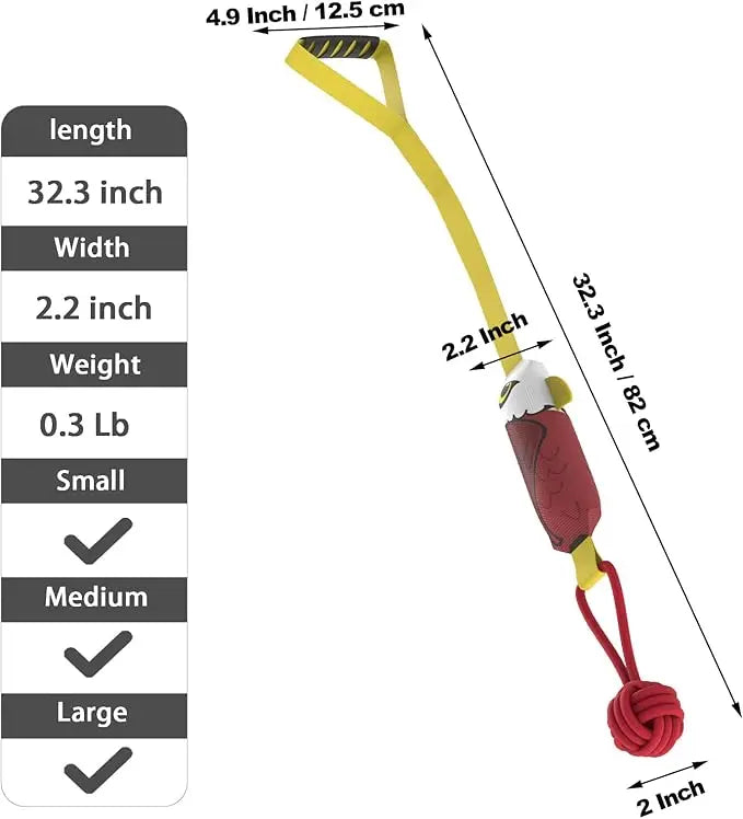 Interactive dog tug of war toy, tug of war toy ball knot, dog toy with knot ball, squeaking dog rope toy for training, suitable