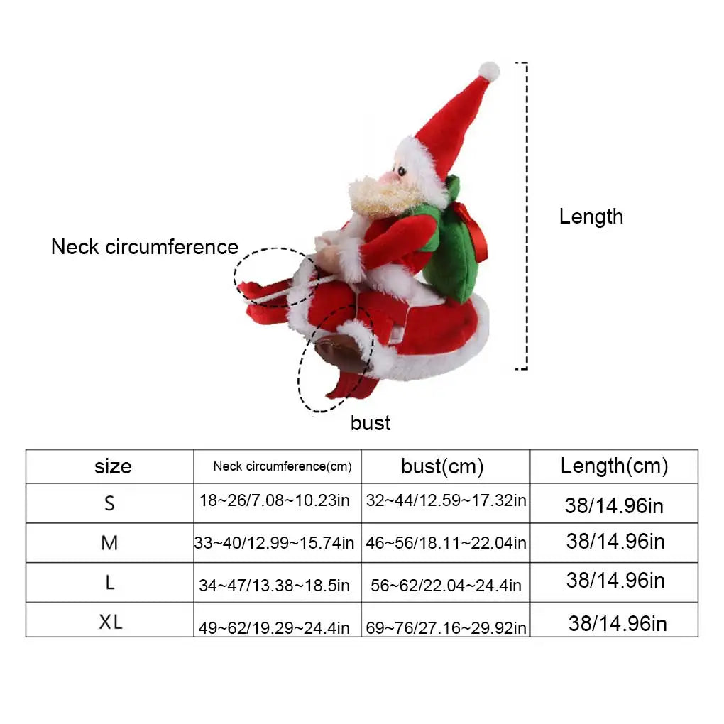 Christmas Pet Clothes Themed Party Festival Holiday Atmospheres Xmas Costume Riding Santa Claus Personalized Prop  S
