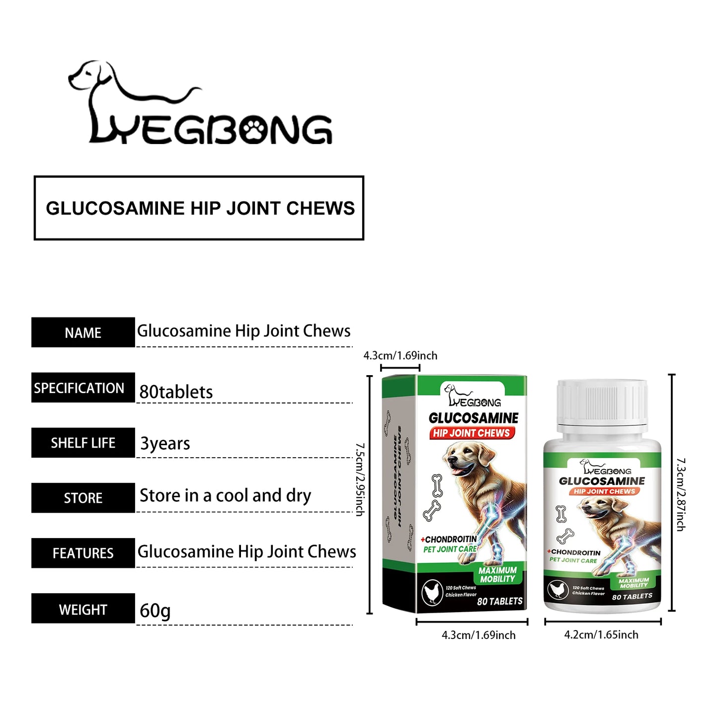 Pet Joint Chews Effectively Alleviating Joint Discomfort Enhance Vitality Deeply Nourish Cartilage Tissue Dog Joint Care Tablets