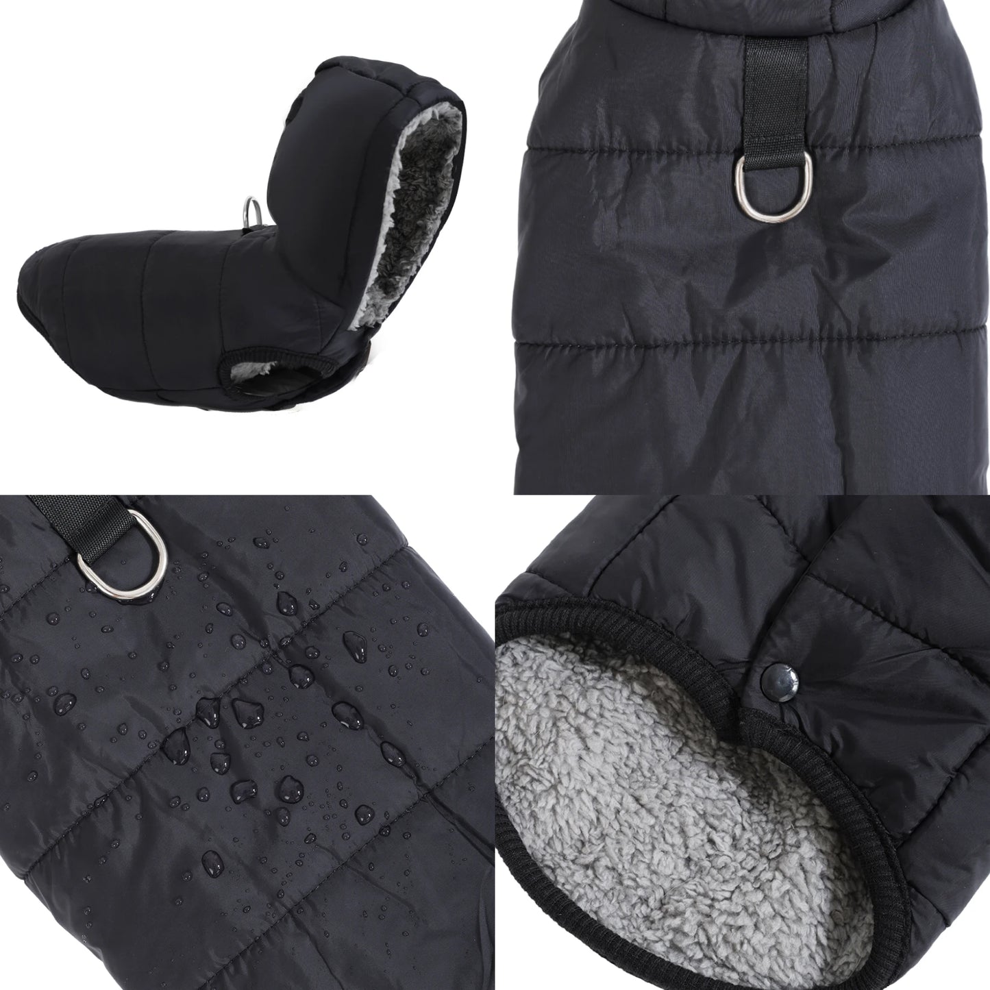 Waterproof Pet Cat Hoodie Jacket For Small Medium Cats Winter Warm Fleece Kitten Costume with D-ring Sphynx Coat Pug Clothes