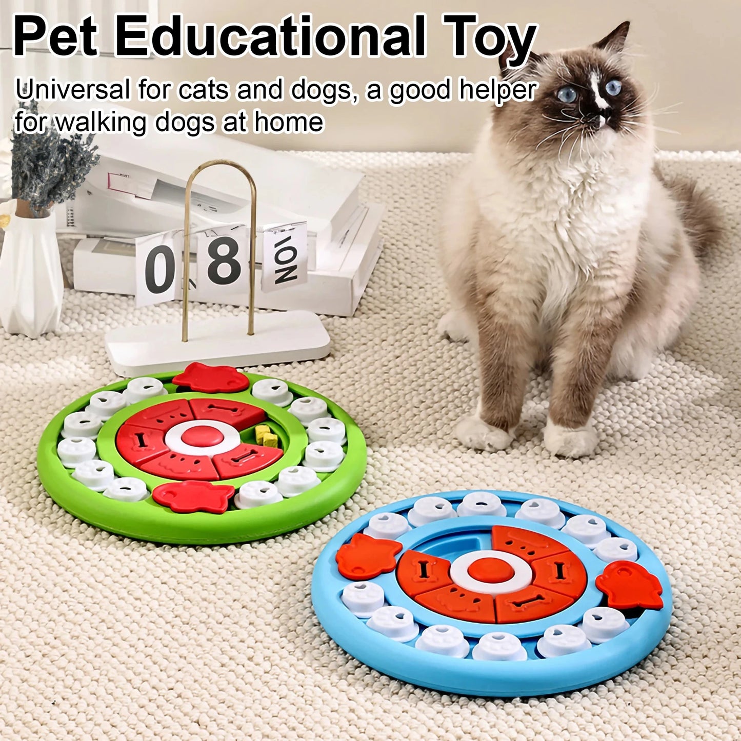 Dog Puzzle Toys Slow Feeder Interactive Increase IQ Food Dispenser Non-Slip Slowly Eating Bowl Cat Dogs Food Games
