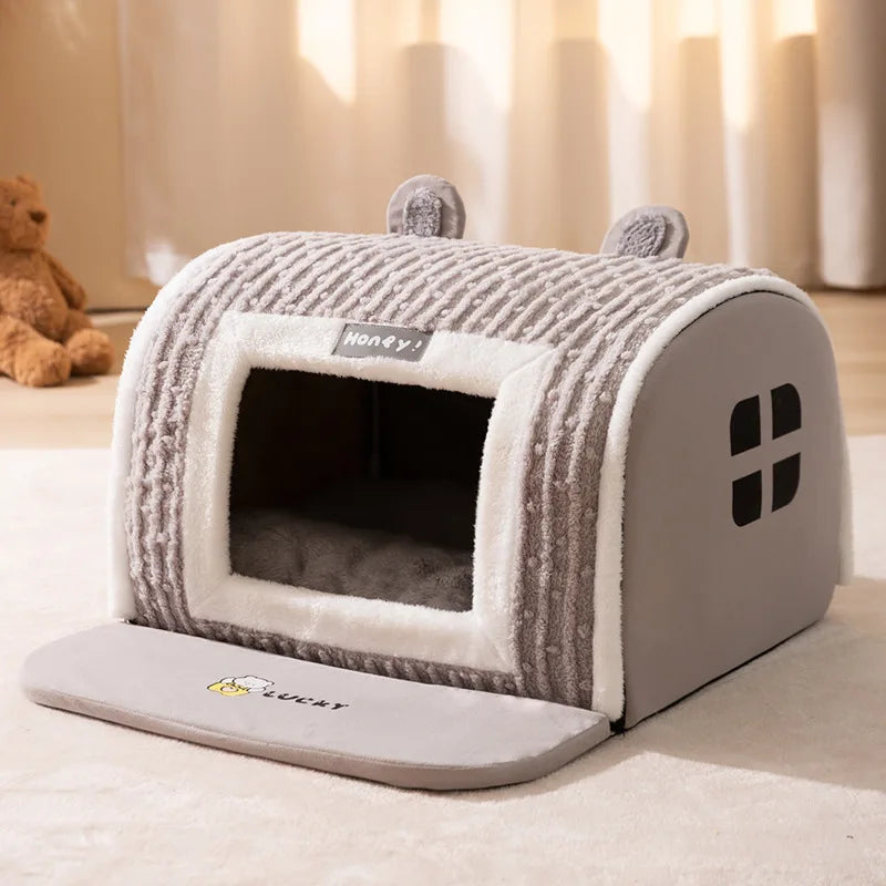 Big Dog Kennel Warm Winter Dog House Mat Detachable Washable Dogs Bed Nest Deep Sleep Tent for Medium Large Dogs House Supplies