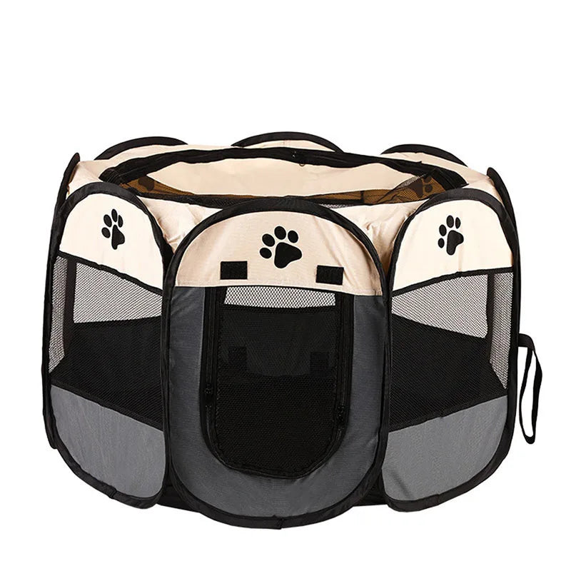 Foldable cats, dog kennels, cats, dogs, delivery rooms, pets, octagonal cages, breathable fences, tents, claw-resistant