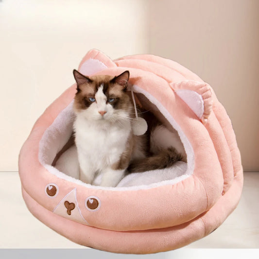 Cat nest warm washable thick pet nest four seasons universal scratch cat bed indoor large cat house cool pad