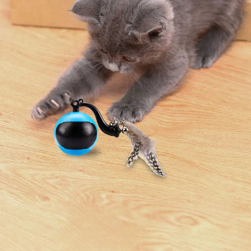 Cat Interactive Ball Toys Fast Rolling Ball in Play Mat Self Rotating Ball Anti-Depression Pet Toy for Indoor Cat Kitten