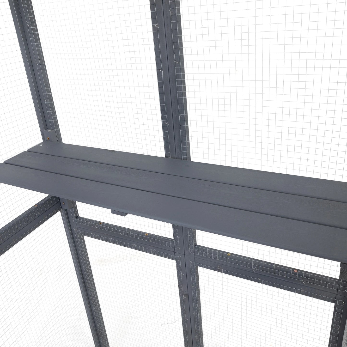 Wooden Cat Catio, Outdoor Cat Enclosure, Cat House with Platforms, Sunshine Board, Hammock, Door, Kitten Cage Condo