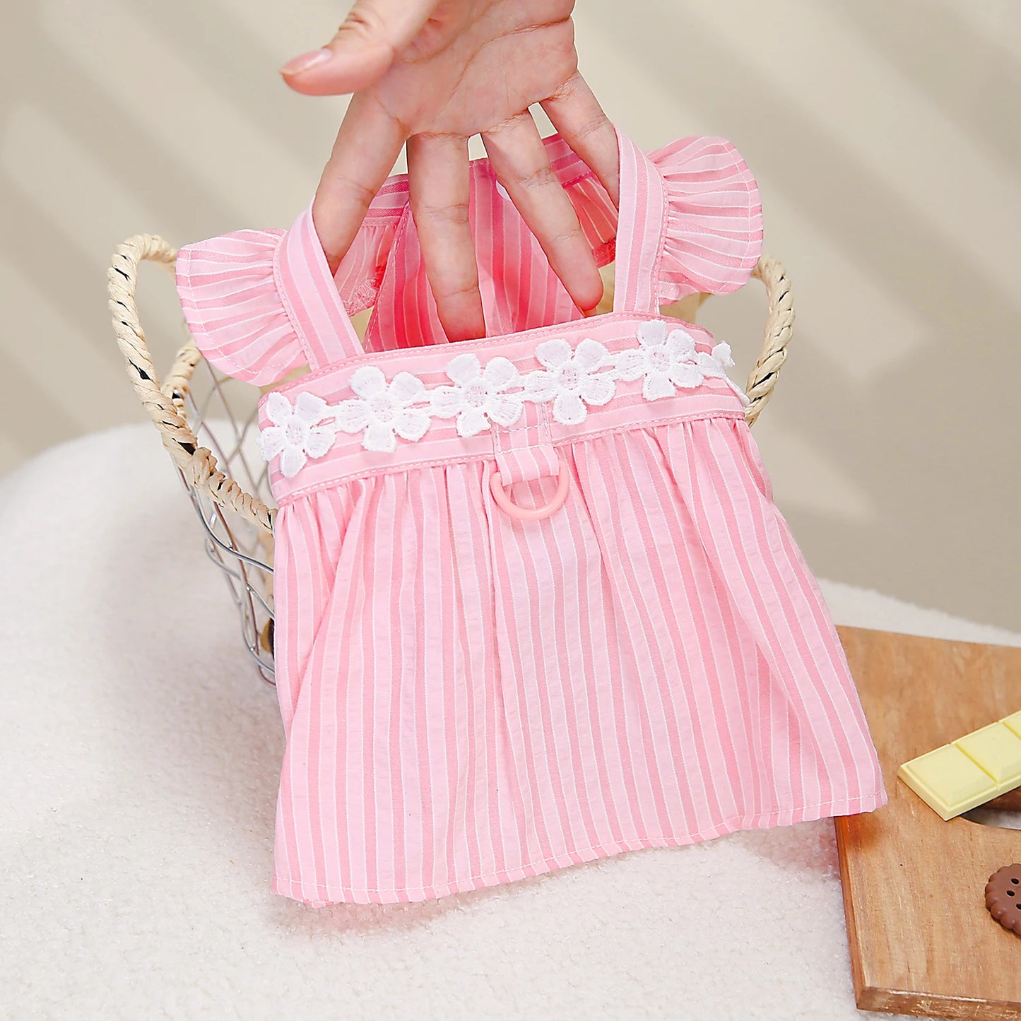 Summer Princess Pet Striped Dress for Dogs Little Small Puppies Animal Cat Wedding Party Skirt Clothes for Chihuahua Yorks