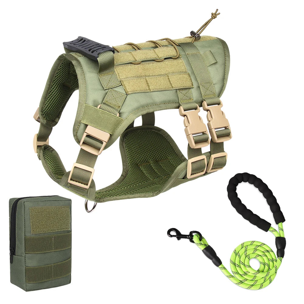 Tactical Dog Harness with Handle and Leash Military Dog Walking Accessory for Rottweiler Medium Large Dog Puppy Harness