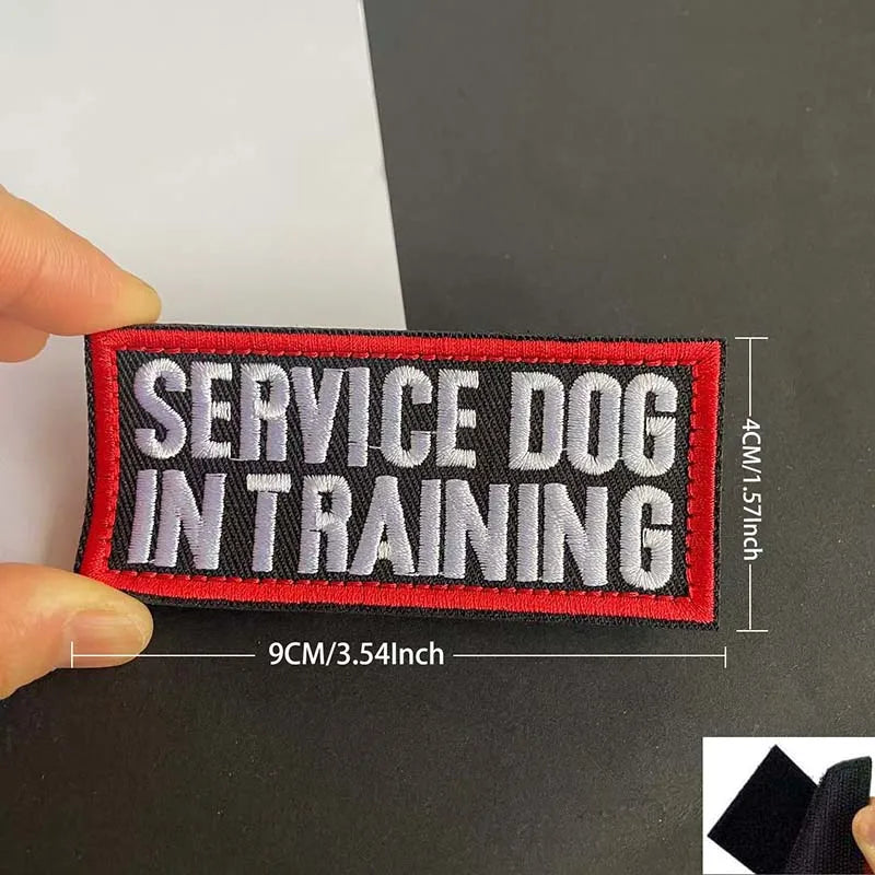 Service Therapy Dog In Training Emotional Support Fabric Stickers Embroidered Hook Loop Patch,Tactical Morale Badges for Vest
