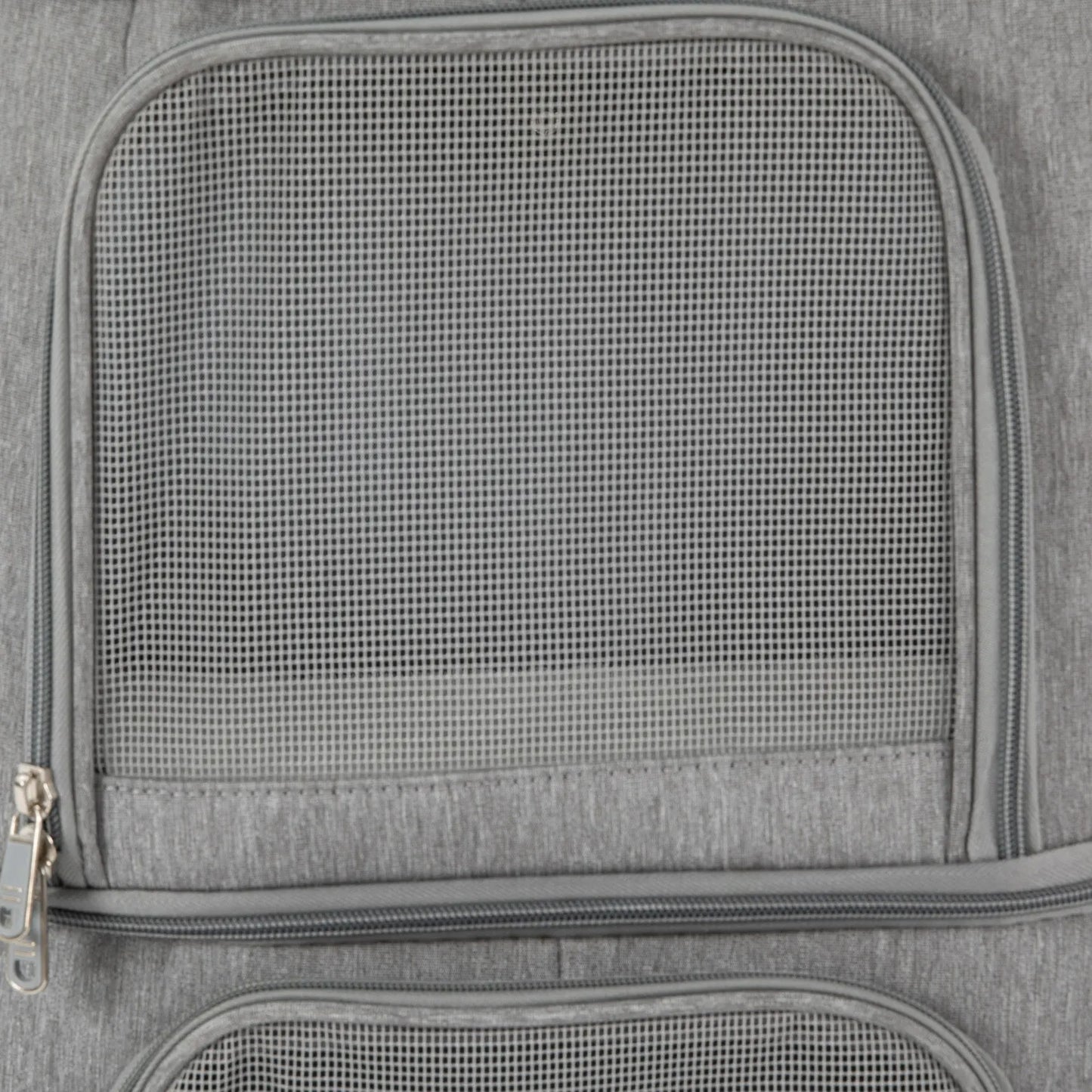 Double-Compartment Pet Rolling Carrier Cat Carrier w/Wheels Ventilated Design Pet Trolley Bag for 2 Pets Traveling, Camping