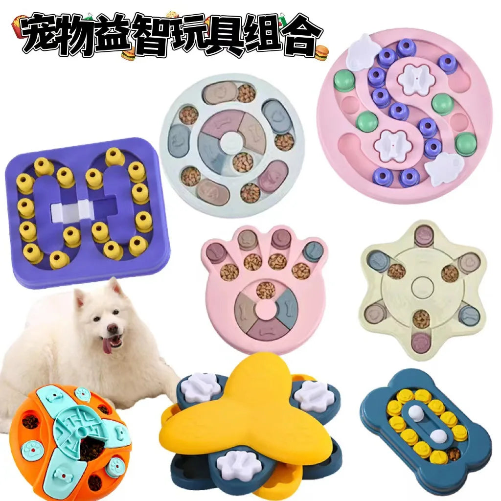 Dog Puzzle Toys Slow Feeder Interactive Increase IQ Food Dispenser Non-Slip Slowly Eating Bowl Cat Dogs Food Games