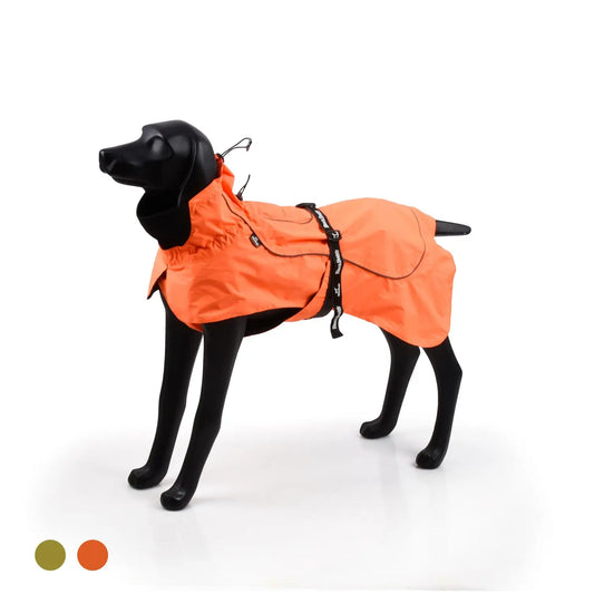 Small Waterproof Dog Coat - Warm Adjustable Drawstring Vest for Pets (Orange, Size L)
