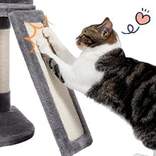 Cat Tree Tower Scratching Post Scratcher Cat House Kitten Toys with Big Conda Large High Perch Cat Hammock Hanging Balls