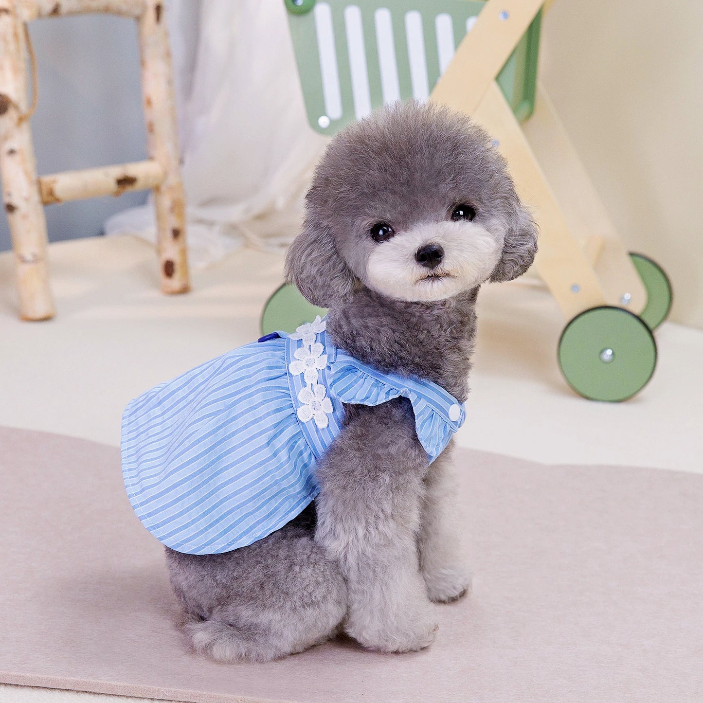 Summer Princess Pet Striped Dress for Dogs Little Small Puppies Animal Cat Wedding Party Skirt Clothes for Chihuahua Yorks