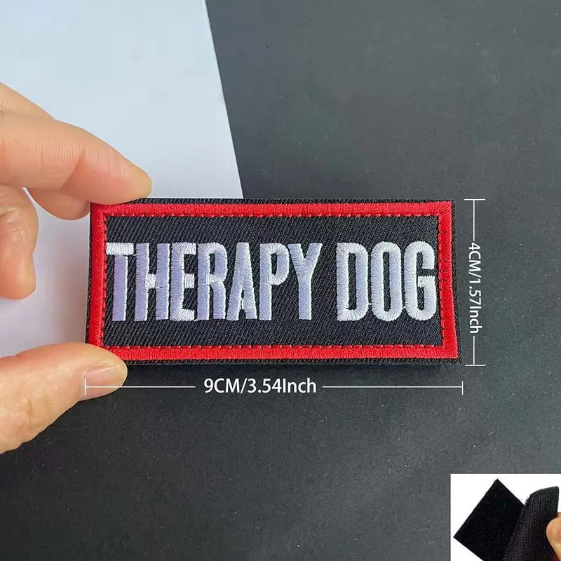 Service Therapy Dog In Training Emotional Support Fabric Stickers Embroidered Hook Loop Patch,Tactical Morale Badges for Vest
