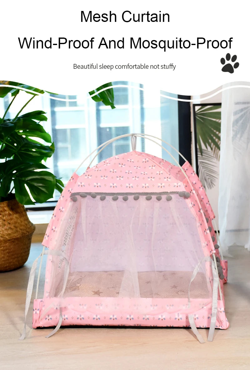 Cat Broken Flower Tent Semi Enclosed Internet Celebrity Tent Nest Universal For All Seasons Pet Supplies Summer Dog And Cat Nest