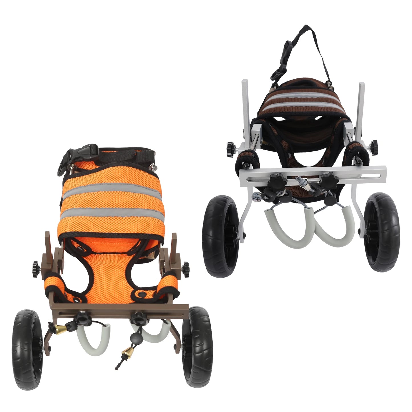 Adjustable Dog Wheelchair for Hind Leg Support, Lightweight Aluminum Frame, EVA Wheels & Breathable Mesh, Fits Pets 6.6-19.8lbs